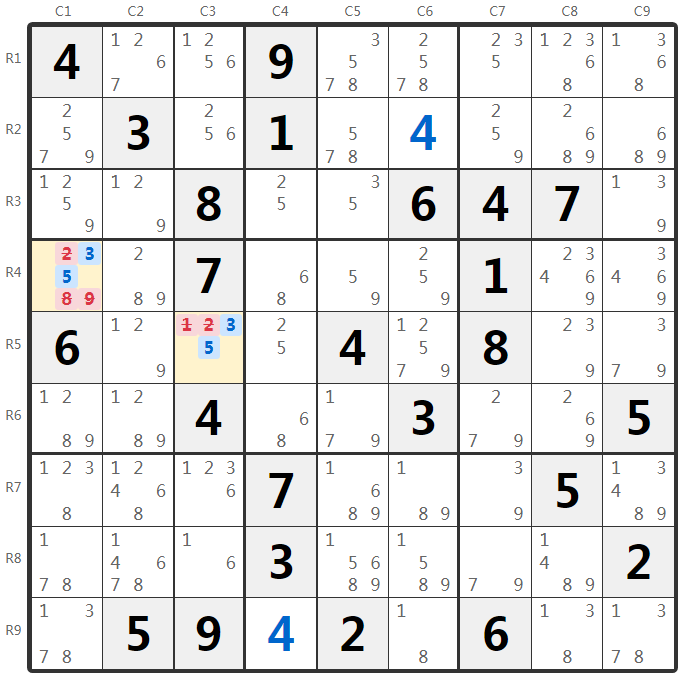 Hidden Pairs Example - Box Analysis
